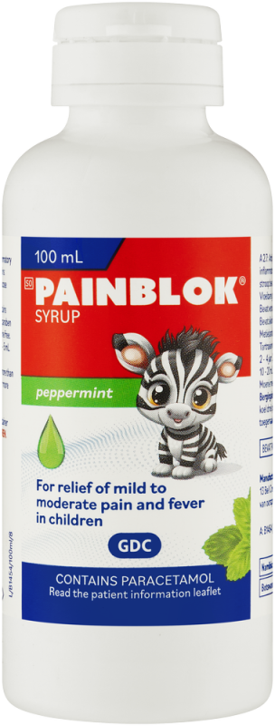 PAINBLOK Syrup 100ml (Plastic) P/mint