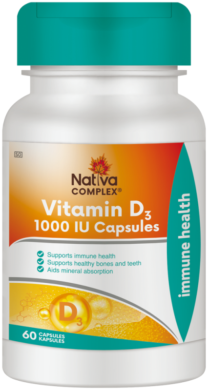 NATVIA VITAMIN D3 1000IU CAP 60
